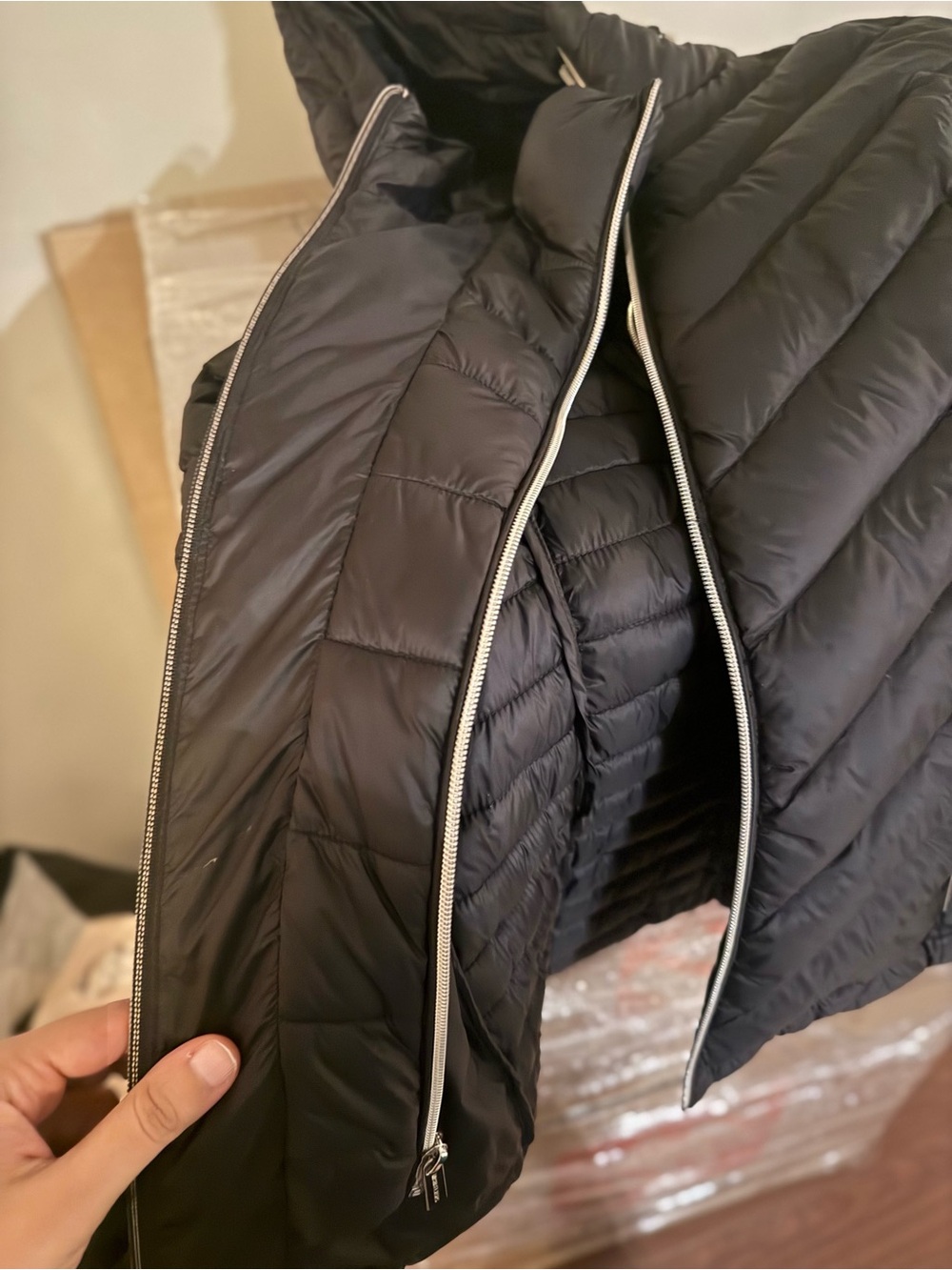 Michael Kors Black Quilted Hooded Puffer Jacket - Picture 2 of 3